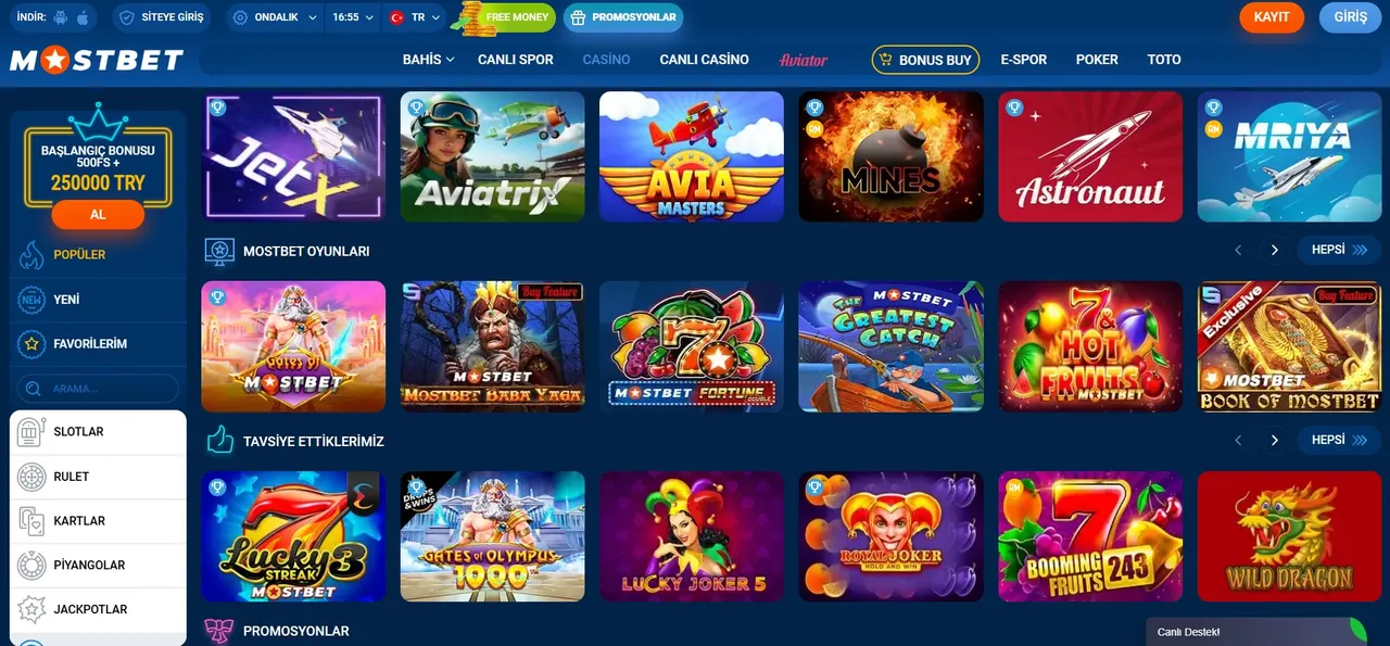 MostBet giriş – oyunlar ve bahis dünyasına erişim